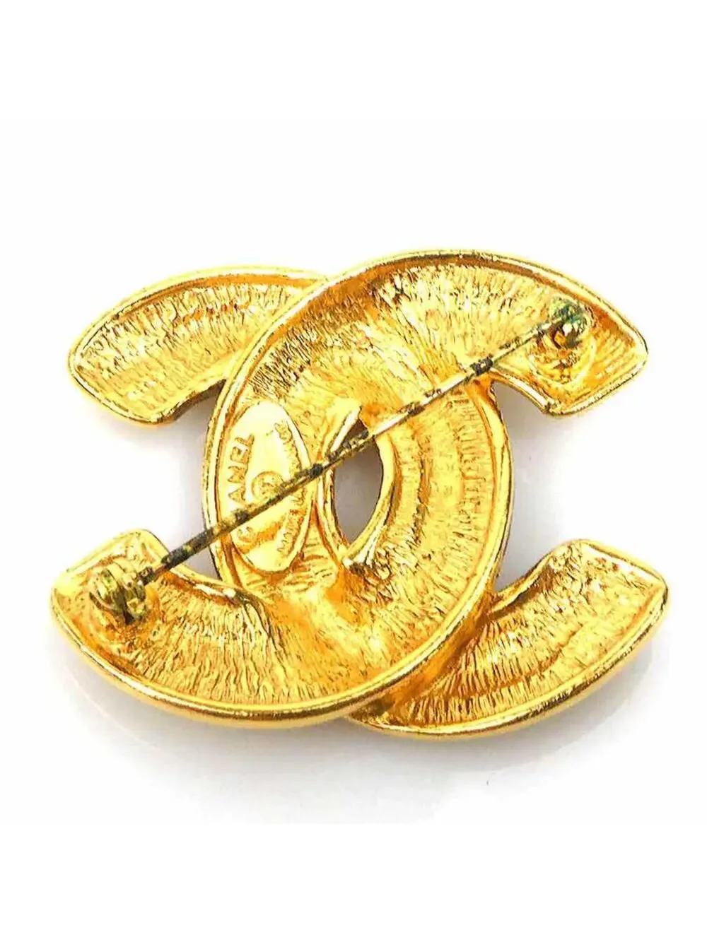 Chanel Cc Logo Brooch Gold-Tone Metal #357929C61B
